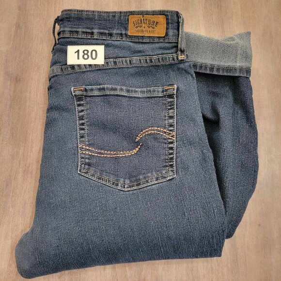 Signature by Levi's Strauss & Co Modern Skinny Jeans Women 16 L/C Blue Dark Wash - Picture 10 of 10